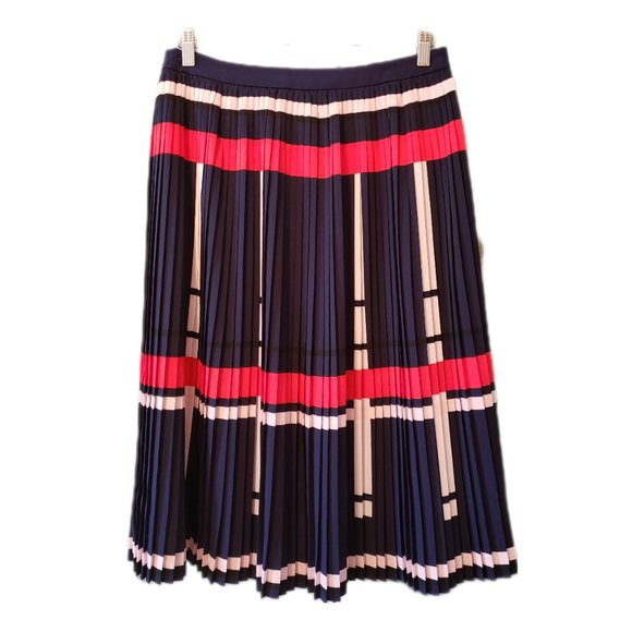 🍋Banana Republic Pleated Skirt - Navy, Red, Pink, Black (Size 8) - Picture 1 of 7